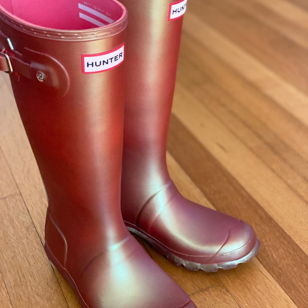 New Girls Iridescent Hunter Boots Size 5Y